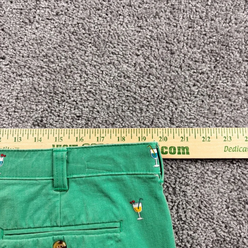 Mens Chino Party Shorts Sz 38‎ Green Drink Glasses All Over Print Club Room Golf
